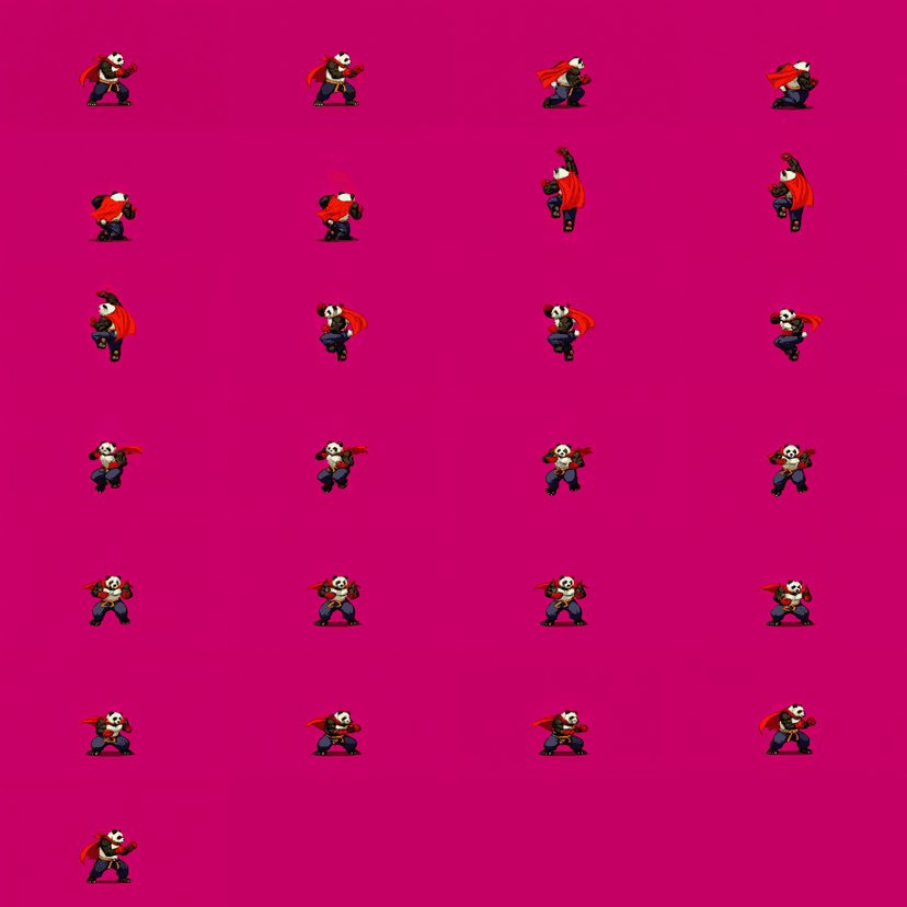 Panda Shoryuken Sprite Sheet