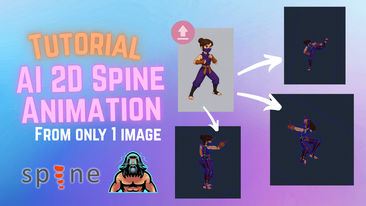 Tutorial: how to auto-rig and create Spine animation from one image with AI