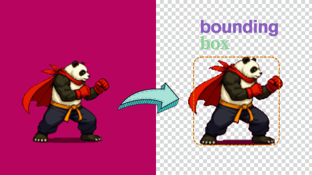 Bounding box detection demo showing sprite sheet processing