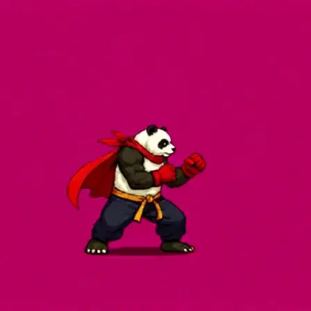 Panda Spinning Kick Animation