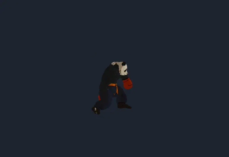 Panda jump animation