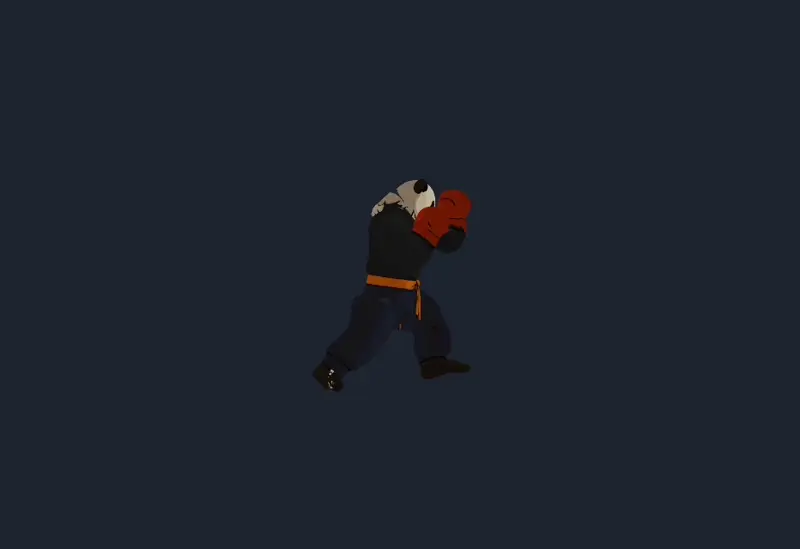Panda kick animation