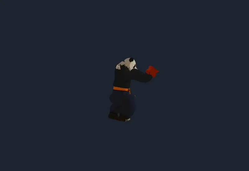 Panda punch animation